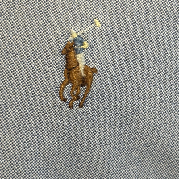 Ralph Lauren 15 1/2 -34 Blue Yarmouth Long Sleeve Button-Down Shirt - Picture 6 of 7